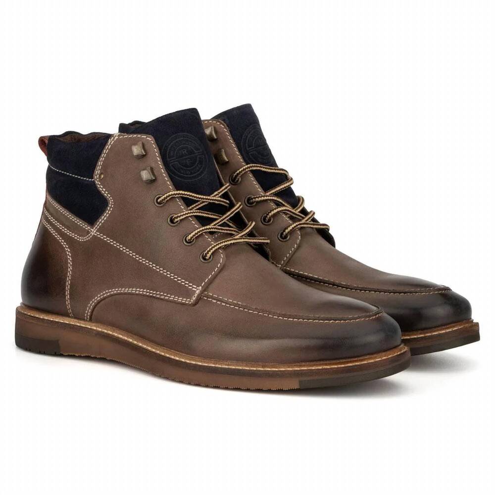 NEW RESERVED FOOTWEAR NEW YORK men's kappa leather dress boots in brown